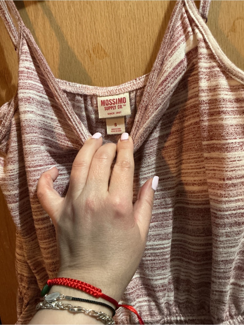Mossimo Supply Co. Heathered Pink Strappy Romper - Picture 5 of 6